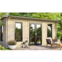 Power 18' x 14' Apex Log Cabin - Central Doors