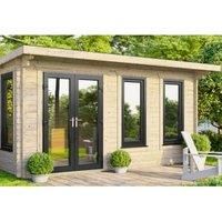 Power 16' x 10' Pent Log Cabin - Left Hand Doors