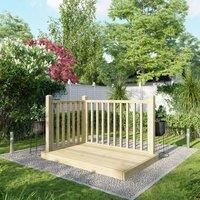 4X6 Power Timber Decking Kit - Handrails On Two Sides (1.2M X 1.8M)