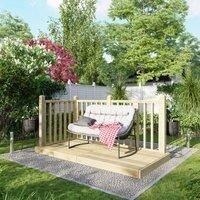 4X8 Power Timber Decking Kit - Handrails On Two Sides (1.2M X 2.4M)