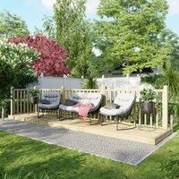 4X18 Power Timber Decking Kit - Handrails On Two Sides (1.2M X 5.4M)