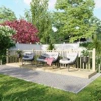 4X20 Power Timber Decking Kit - Handrails On Two Sides (1.2M X 6M)