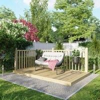 6X10 Power Timber Decking Kit - Handrails On Two Sides (1.8M X 3M)