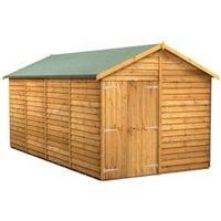 Power 16x8 Overlap Apex No Window Double Door Shed