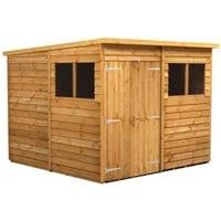 Power 8x8 Overlap Pent Double Door Shed