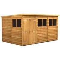 Power 12x8 Overlap Pent Double Door Shed