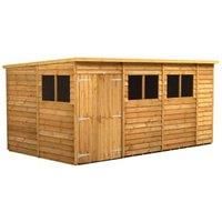 Power 14x8 Overlap Pent Double Door Shed