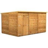 Power 12x8 Overlap Pent No Window Double Door Shed