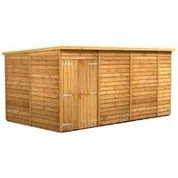 Power 14x8 Overlap Pent No Window Double Door Shed