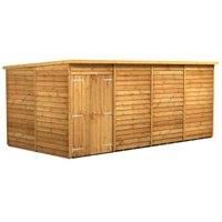 Power 16x8 Overlap Pent No Window Double Door Shed