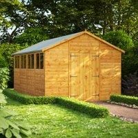 Power 16x10 Apex Double Door Shed