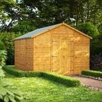 Power 12x10 Apex No Window Double Door Shed