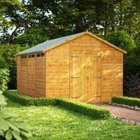 Power 14x10 Security Apex Double Door Shed