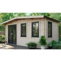 Power Sheds 8 x 16ft Left Hand Door Apex Chalet Log Cabin