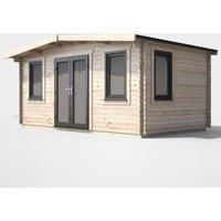 Power 10' x 16' Chalet Log Cabin - Centre Double Door