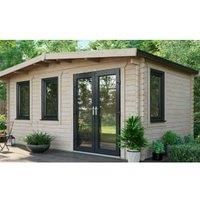 Power 10' x 16' Chalet Log Cabin - Right Side Double Door