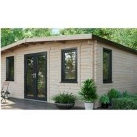 Power 16' x 18' Chalet Log Cabin - Centre Double Door