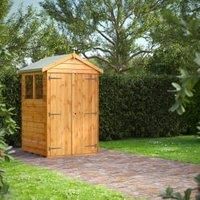 4X4 Power Overlap Apex Double Door Shed