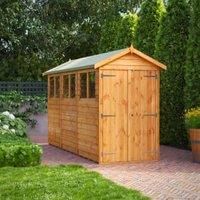 12X4 Power Overlap Apex Double Door Shed