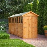 Power Sheds 16 x 4ft Double Door Apex Overlap Dip Treated Shed