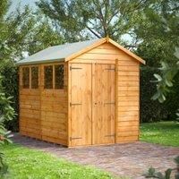 8X6 Power Overlap Apex Double Door Shed