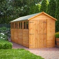 16X6 Power Overlap Apex Double Door Shed