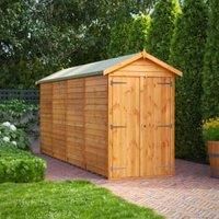 16X4 Power Overlap Apex Windowless Double Door Shed