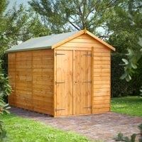 10X6 Power Overlap Apex Windowless Double Door Shed