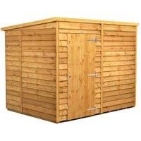 8X6 Power Overlap Pent Windowless Shed