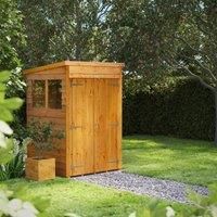 Power Sheds 4 x 4ft Double Door Pent Overlap Dip Treated Shed