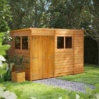 10X6 Power Overlap Pent Double Door Shed