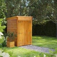 4X4 Power Overlap Pent Windowless Double Door Shed