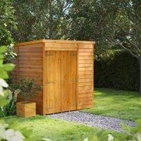 6X6 Power Overlap Pent Windowless Double Door Shed