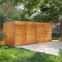 Power Sheds 16 x 6ft Double Door Pent Overlap Dip Treated Windowless Shed