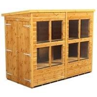 Power Sheds 8 x 4ft Double Door Pent Shiplap Dip Treated Potting Shed