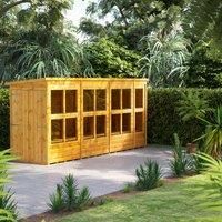 Power Sheds 14 x 4ft Double Door Pent Shiplap Dip Treated Potting Shed
