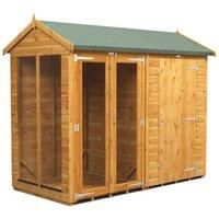 Power Sheds 8 x 4ft Apex Shiplap Dip Treated Summerhouse - Including 4ft Side Store
