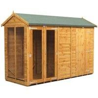 Power Sheds 10 x 4ft Apex Shiplap Dip Treated Summerhouse - Including 4ft Side Store