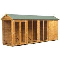 Power Sheds 16 x 4ft Apex Shiplap Dip Treated Summerhouse - Including 4ft Side Store