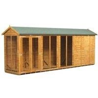 Power Sheds 18 x 4ft Apex Shiplap Dip Treated Summerhouse - Including 4ft Side Store