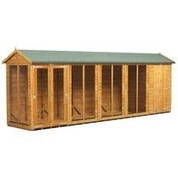 Power Sheds 20 x 4ft Apex Shiplap Dip Treated Summerhouse - Including 4ft Side Store
