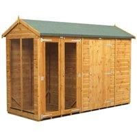 Power Sheds 10 x 4ft Apex Shiplap Dip Treated Summerhouse - Including 6ft Side Store
