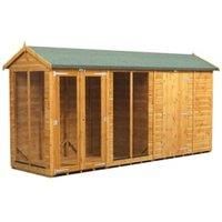 14X4 Power Apex Summerhouse Combi Including 6Ft Side Store