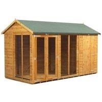 Power Sheds 12 x 6ft Apex Shiplap Dip Treated Summerhouse - Including 4ft Side Store