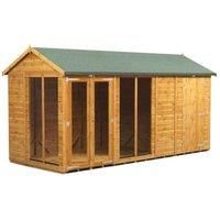 Power Sheds 14 x 6ft Apex Shiplap Dip Treated Summerhouse - Including 4ft Side Store