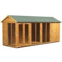 Power Sheds 16 x 6ft Apex Shiplap Dip Treated Summerhouse - Including 4ft Side Store