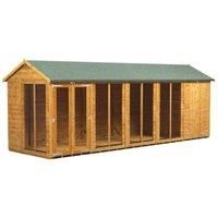 Power Sheds 20 x 6ft Apex Shiplap Dip Treated Summerhouse - Including 4ft Side Store