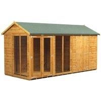 Power Sheds 14 x 6ft Apex Shiplap Dip Treated Summerhouse - Including 6ft Side Store