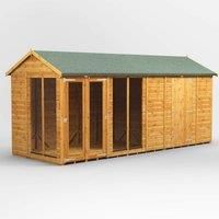 Power Sheds 16 x 6ft Apex Shiplap Dip Treated Summerhouse - Including 6ft Side Store