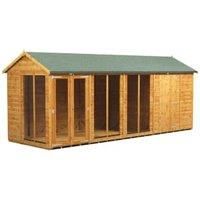 Power Sheds 18 x 6ft Apex Shiplap Dip Treated Summerhouse - Including 6ft Side Store